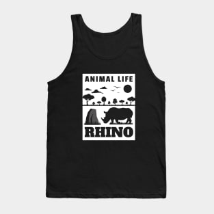 Wild Animals Life Of Rhino Tank Top